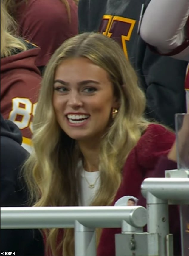 Cole Kramer's fiancée, Katie Miller, made regular appearances during his bowl game broadcast