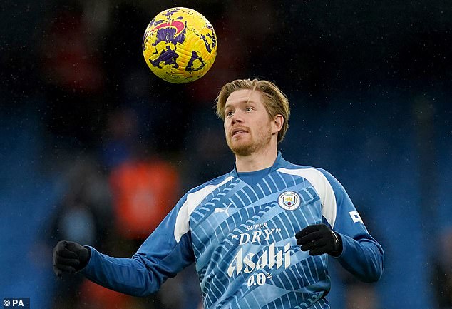 Kevin De Bruyne has been included in Man City's matchday squad for the first time in four months