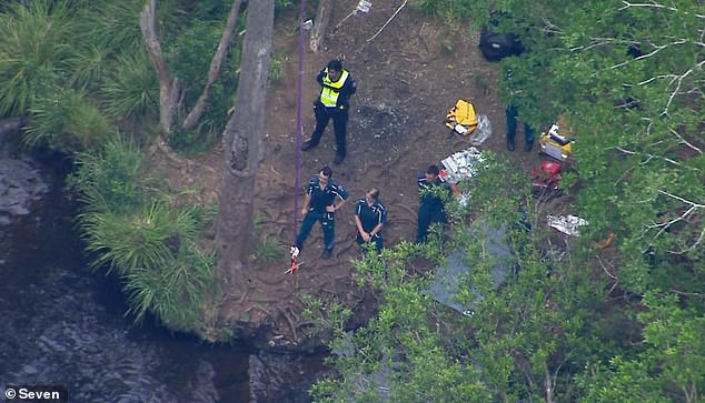 The body of a teenage boy was found by emergency services in Kholo Creek on Thursday afternoon (pictured).