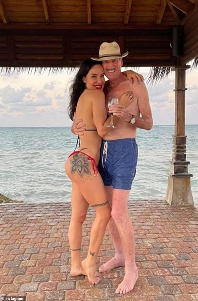 Colin Armstrong, 78, and partner Katherine Paola Santos are pictured together in Jamaica