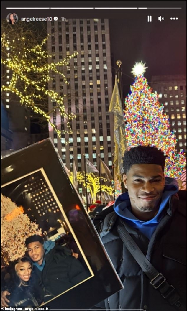 Angel Reese and Cam'Ron Fletcher went on a Christmas trip to New York City this weekend