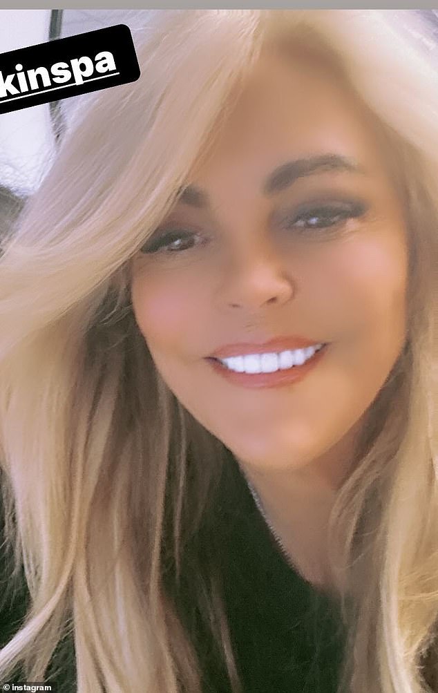 Dina Lohan shared this selfie on her Instagram Stories on Thursday after revealing she had a facelift and neck lift