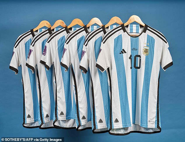 The 2022 World Cup jerseys worn by Lionel Messi fetched $7.8 million at auction