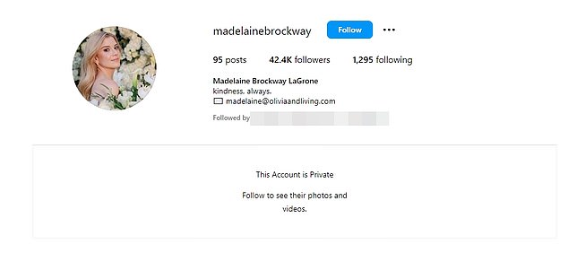 The 26-year-old also made her Instagram account private and can now only be seen by her 42,400 followers