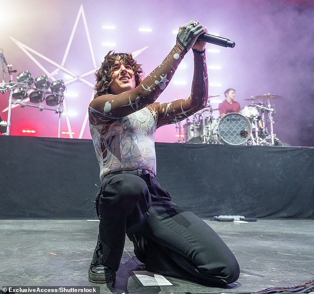 Bring Me The Horizon has 'decided to part ways' with percussionist Jordan Fish, they confirmed in an Instagram Story (photo: singer Oliver Sykes in July)