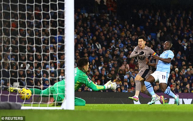 Son Heung-min opened the scoring in the sixth minute of the match to shock Manchester City