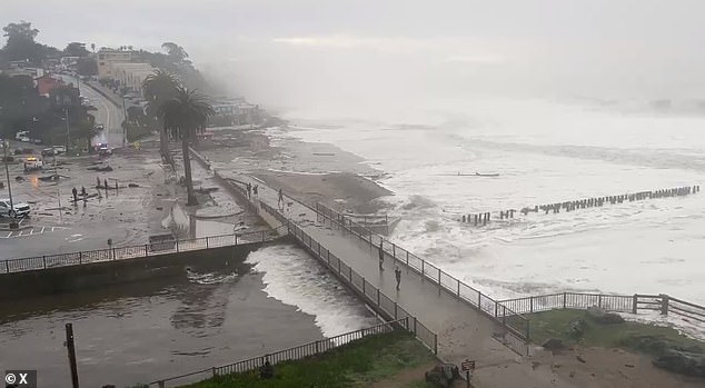 Coastal flooding inundated the Santa Cruz coast.  On Thursday the coastline was hit by a huge storm surge