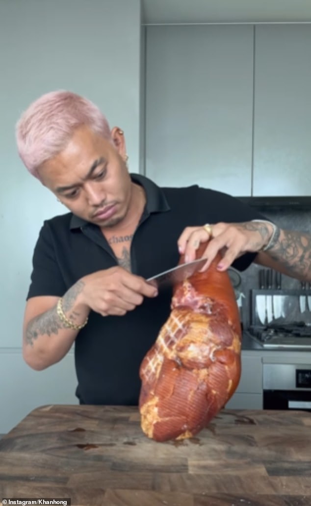 The 30-year-old MasterChef star took to Instagram on Thursday to share his boozy Christmas ham recipe with a sexy secret: a dash of gin