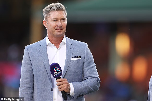 Michael Clarke returns to the TV studio after a punditry gig