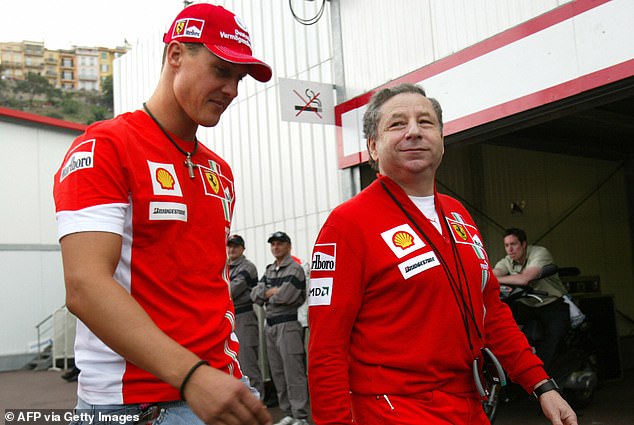 Todt was Ferrari team principal when Schumacher won five consecutive world titles between 2000 and 2004, before serving as CEO from 2004 to 2008.  He is good friends with the German (photo - Schumacher and Todt in 2007)