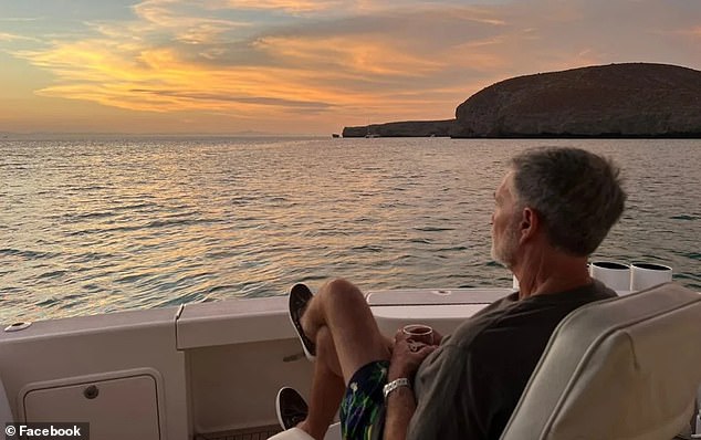 Boomers are leaving their millennial children behind to arrange childcare for their grandchildren while they go on vacation - like Ted Dobson, 71, in this photo who moved to Mexico after retiring and bought a boat