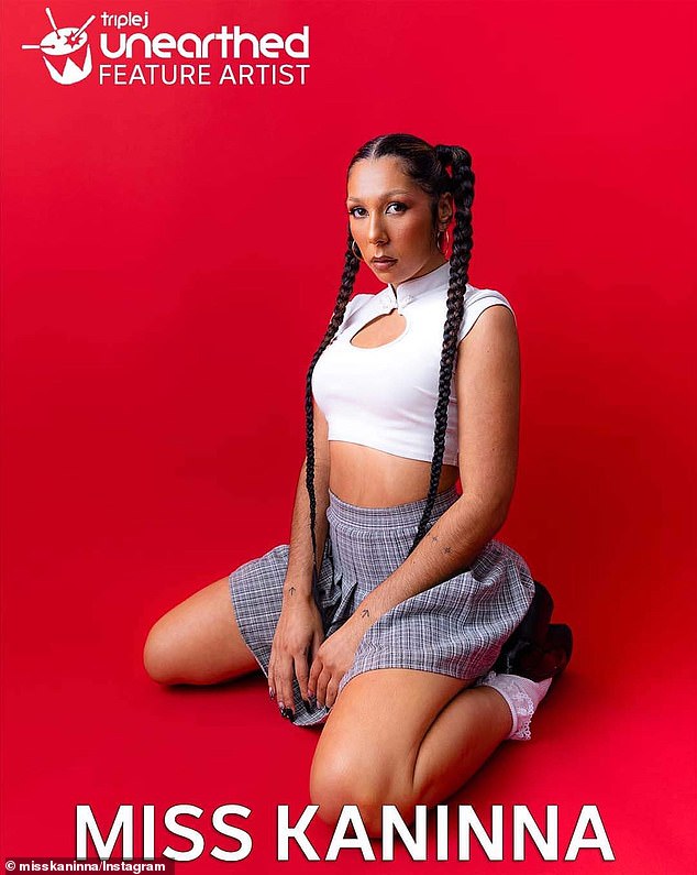 Triple J has come under fire after a guest host on the Hip Hop Show, indigenous musician Miss Kaninna (pictured), described the Israel-Gaza war as a 'genocide'