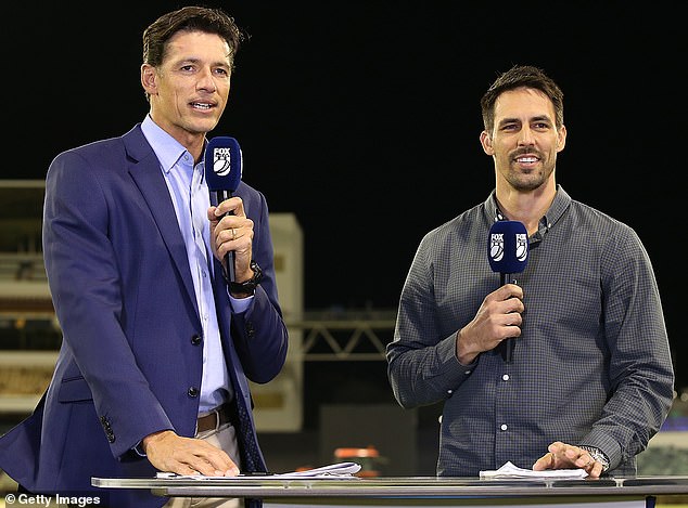 Johnson (pictured right) will be with Warner in Perth for the first test next week - despite not being named as a Triple M commentator in a press release on Tuesday