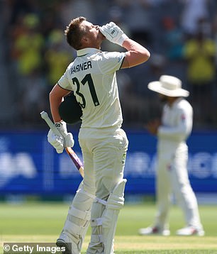 Warner gives his shoosh response after scoring a ton in Perth