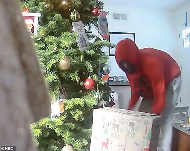 Footage shows how a real-life Grinch stole a family's entire Christmas by stealing all their presents straight from their home.