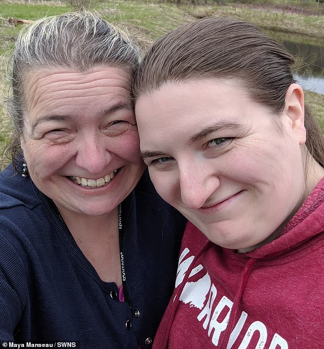 The tradition started after Maya became ill just before Christmas 2000 and was unable to get her family presents in time for the holidays.  Maya is pictured with her youngest daughter Megan