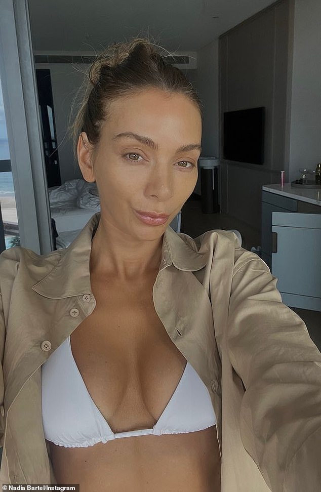 Nadia Bartel turned up the heat on Sunday when she shared some bikini photos on social media.  Pictured