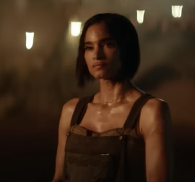 Lone wolf soldier Kora has discovered a community on the scenic farming moon of Veldt (pictured Sofia Boutella as Kora)