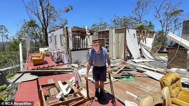 Len Latours' (pictured) home was destroyed by deadly storms in south-east Queensland