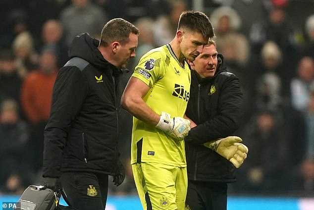 The Newcastle goalkeeper dislocated his left shoulder during the 1-0 win over Manchester United