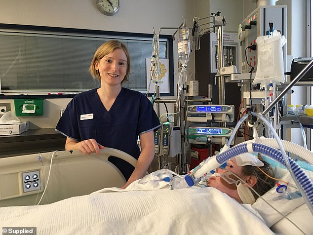 Doctors worked for more than nine hours to save Mrs Gallacher (pictured) but were unable to prevent the birth of her baby, Ned, who was stillborn at 22 weeks.