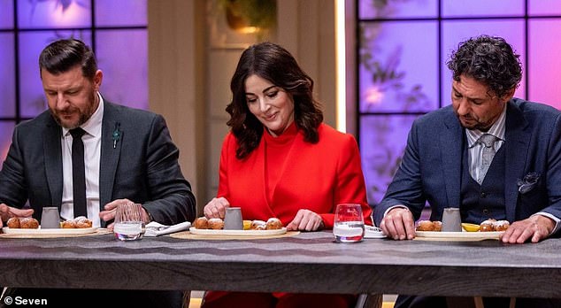 It comes after the chef revealed why she was initially 'concerned' about working with celebrity chefs Manu Feildel (left) and Colin Fassnidge (right) on My Kitchen Rules this year (pictured October)