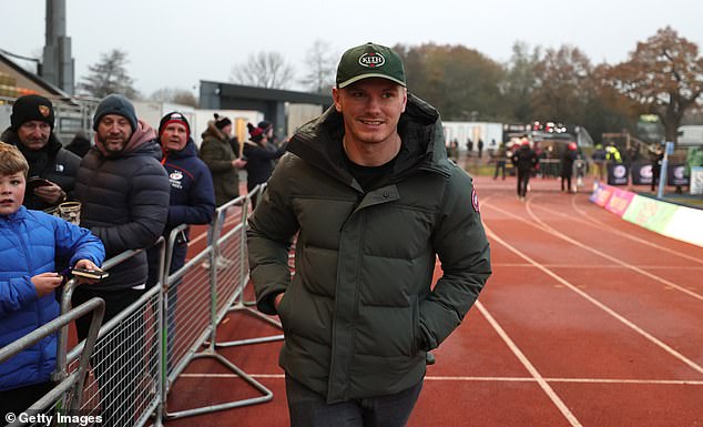 Owen Farrell appeared at the StoneX stadium, but only as a spectator with his son