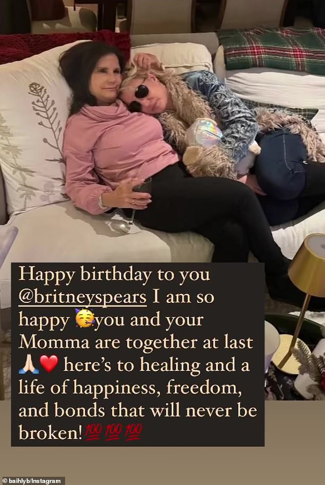 Britney Spears reunited with her mother Lynne Spears for her 42nd birthday on Friday night, as they appeared to put their explosive feud behind them