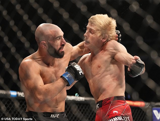 Paddy Pimblett (right) is back in action this weekend, a year after beating Jared Gordon