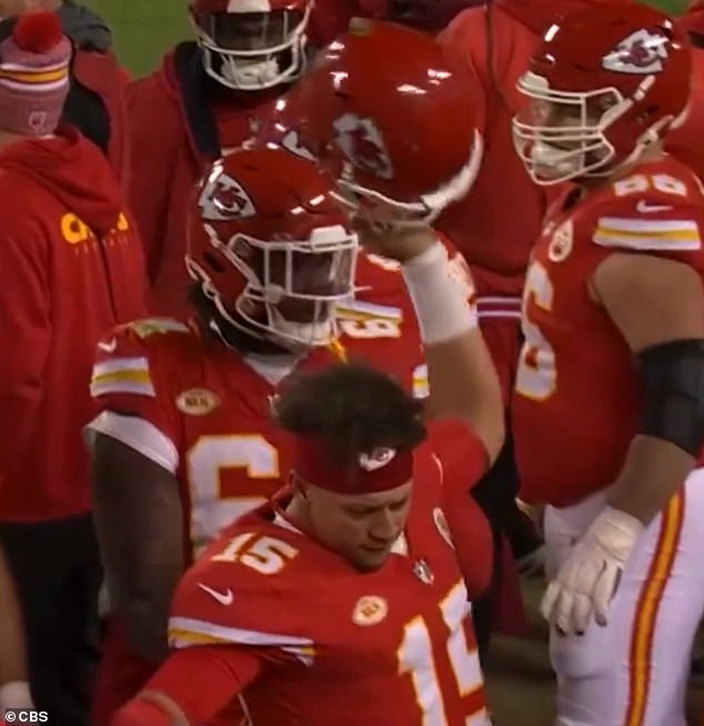 Mahomes also hit his helmet on the ground last weekend after making a controversial call