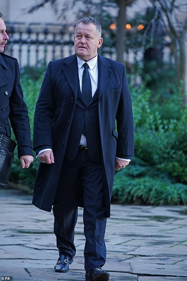 Paul Burrell prepared to pay tribute to Brookside star Dean Sullivan as he arrived at Liverpool Parish Church for the late actor's funeral on Tuesday