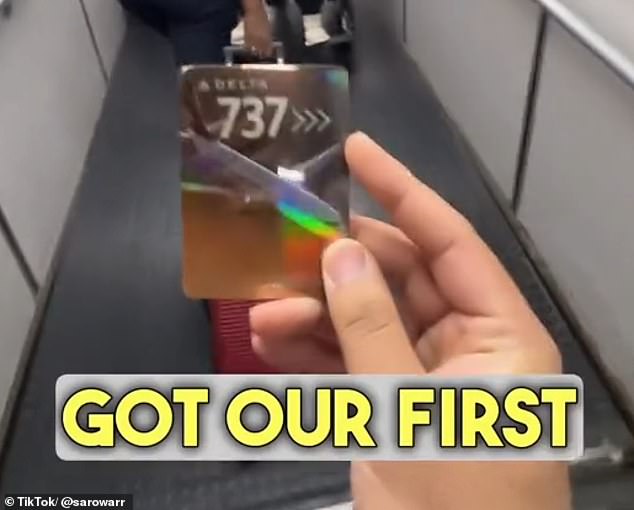 Creator Sarowar Ahmed posted a clip to TikTok in November, showing him asking a Delta pilot for a trading card before his flight