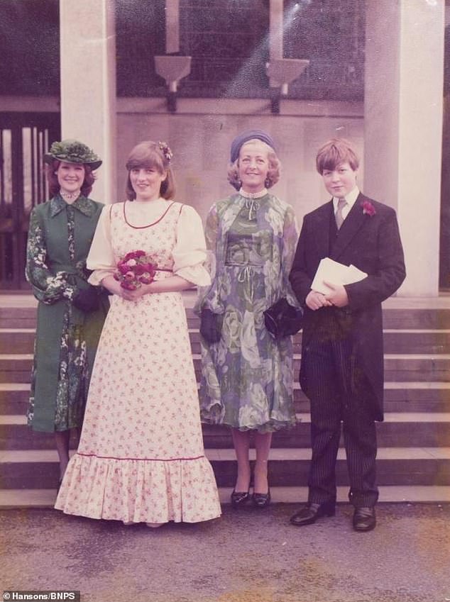 Princess Diana (second from left) was a bridesmaid at her sister Jane's wedding at Westminster Abbey on April 20, 1978