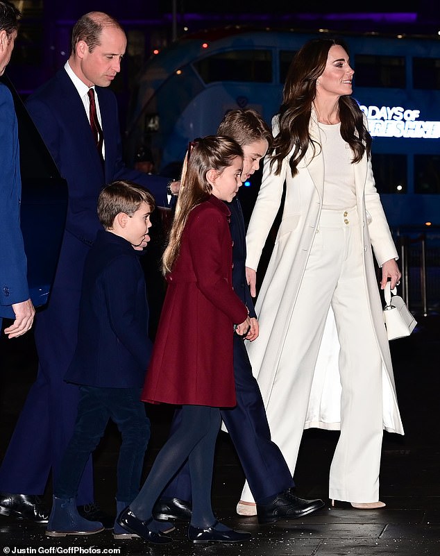 The children showed off something beautiful and coordinated their outfits with a color theme of crimson and navy blue