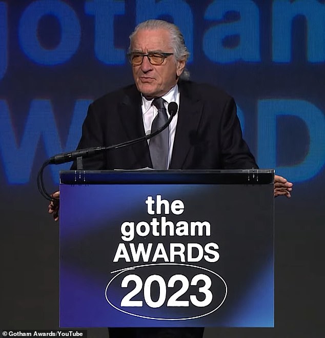 Out of his element: Robert De Niro, 80, fudged his lines and looked confused after part of his anti-Trump speech was reportedly edited out without his knowledge at the 2023 Gotham Awards on Monday