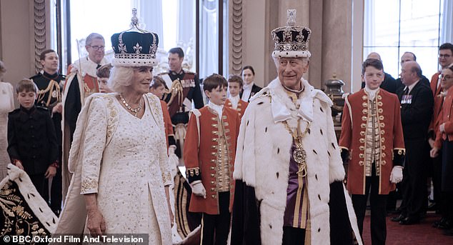 As the curtain falls on a theatrical showstopper, actors share applause and pleasantries as the buzz of adrenaline is replaced by a warm rush of relief (King Charles and Queen Camilla pictured on Coronation Day)