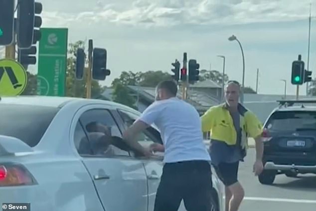 Drivers in Western Australia were left stunned on Wednesday by a shocking peak-hour incident (pictured) on Perth's Spencer Road, near Thornlie train station.