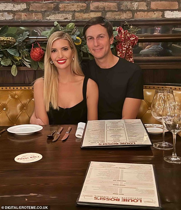 In another photo from the night out, Ivanka and her husband Jared Kushner, 43, posed together while dining at Louie Bossi's — an Italian spot in Fort Lauderdale