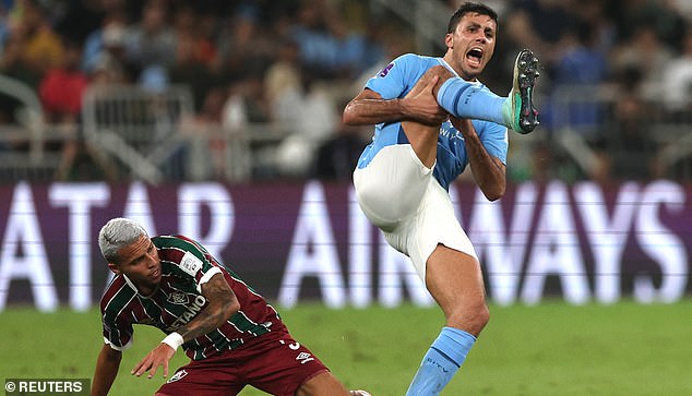 Rodri suffered a nasty tackle during the Club World Cup final in Jeddah, Saudi Arabia