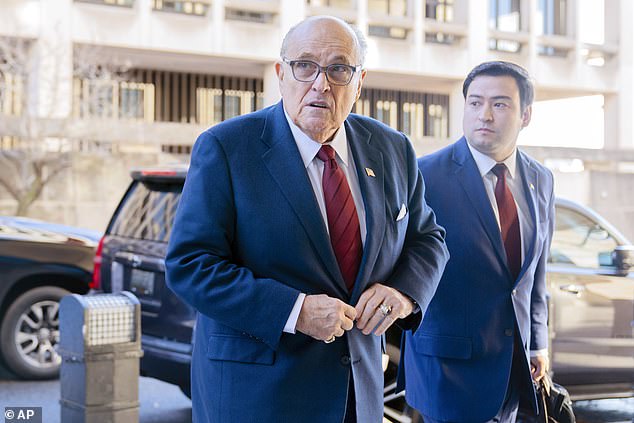 Former New York Mayor Rudy Giuliani arrived at the Elijah Barrett Prettyman US Courthouse in Washington, DC on Monday morning for the trial that will determine whether he must pay damages to two Georgia election workers