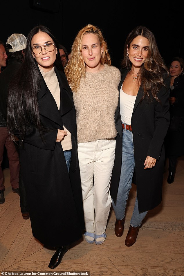 Rumer Willis and Demi Moore performed together at a screening of Common Ground in Los Angeles on Monday (pictured together, with Nikki Reed, right)