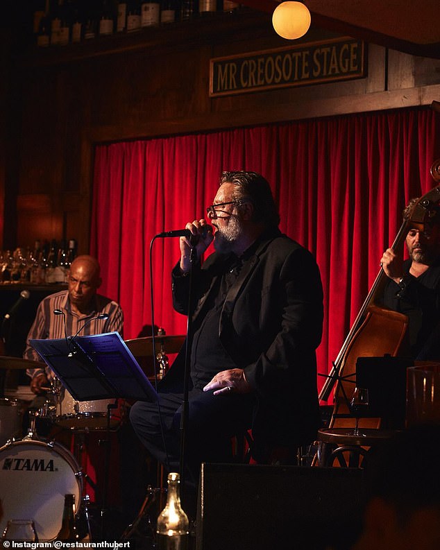 Crowe, 59, ditched his famous Indoor Garden Party band for a solo jazz performance at Restaurant Hubert in the CBD