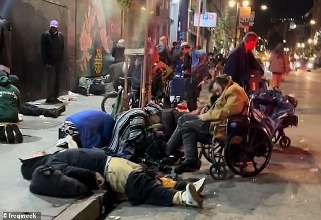 Guests must make their way through streets full of unconscious and semi-conscious people on the streets outside the hotel in the city's Tenderloin district