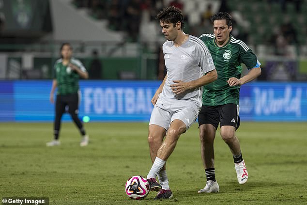 Former Real Madrid star Kaka took part in a match between Saudi Legends and World Legends in Jeddah