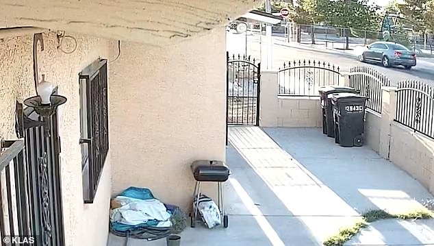 The video of Meza allegedly carrying out the killings appears to have been lifted from a home security system by police and shows a gray car stopped on the side of the road across the street.