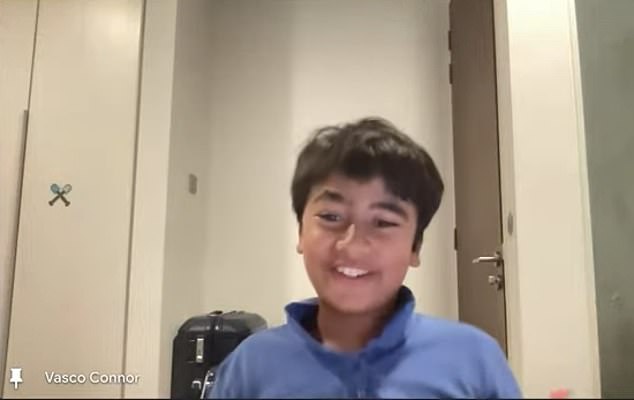 Patel has never met his business partner Vasco Connor (pictured), a young tennis prodigy from Singapore, but the two meet daily in virtual reality and conduct their business meetings via avatars while wearing headsets - while squeezing in games and puzzles.