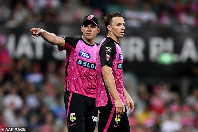 Sydney Sixers captain Moises Henriques (left) fully supports Curran after accusation of intimidating referee