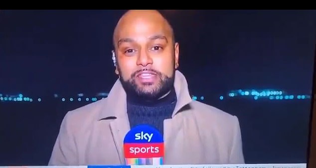 Sky Sports reporter Sanny Rudravajhala has apologized to Everton fans after previewing their match with Newcastle 'on the other side of the River Mersey' amid fears over fan protests