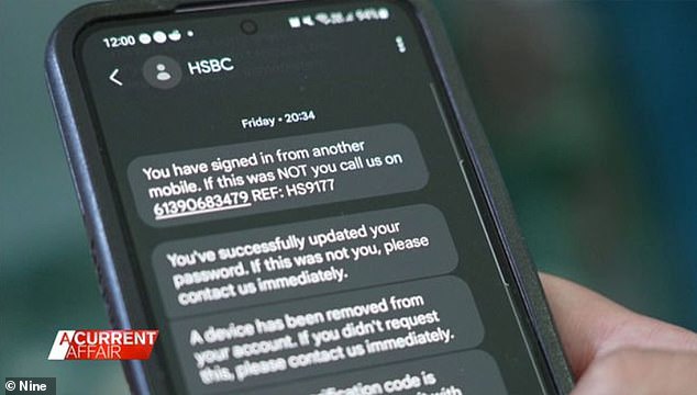 Scammers sent a text message in the same thread as the legitimate messages received by Suni Wan from HSBC.  Her mistake was calling the number provided