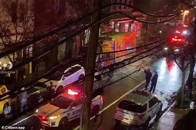 A crook driving a stolen box truck led police on a wild chase on Staten Island Thursday, damaging at least 25 cars and injuring two police officers